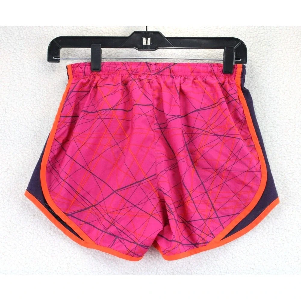 Nike Dri Fit Running Shorts Pink Geometric Print Athletic Shorts Women‎ XS